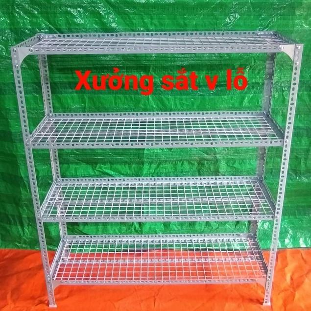 kệ sắt v lỗ ( vỉ lưới sắt ô vuông) rộng 20cm x Dài 1,2m (Cao từ 60cm đến 1,5M) nhiều tầng kệ