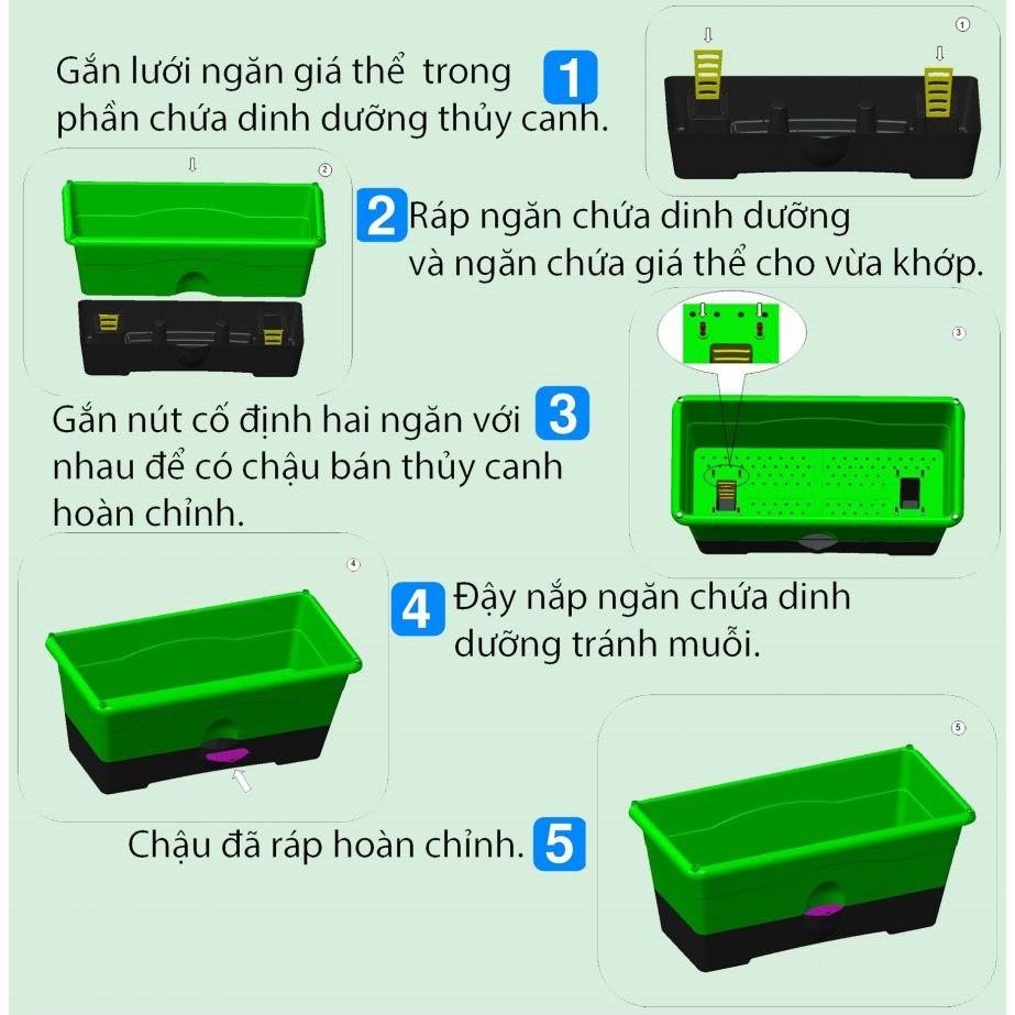 Combo 5 Khay Trồng Rau Bán Thủy Canh Dosa - Cung Cấp Bởi Trồng Rau Đô Thị