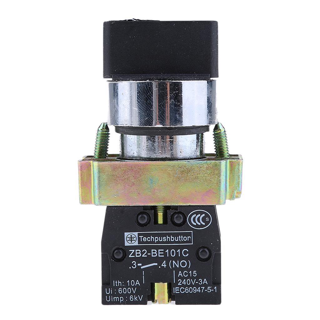 ZB2-BE101C 22mm 2NO 3 Positions Momentary Rotary Selector Switch 600V 10A