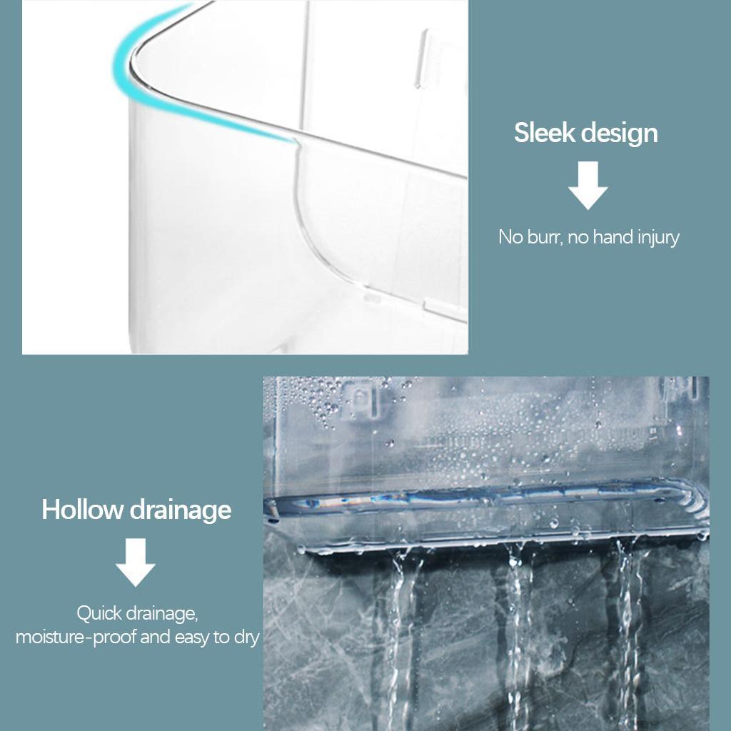 Adhesive Storage Holder Shower Caddy Bathroom Accessories Bath Shelf M