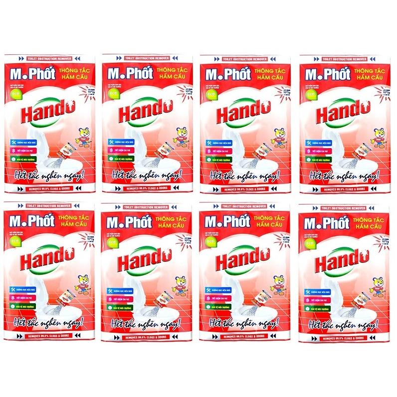 Bộ 8 gói bột thông tắc hầm cầu M. phốt 200g Hando