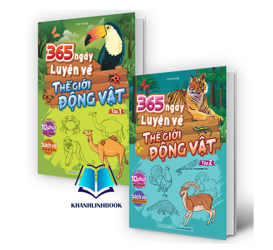 Sách - Combo 365 ngày luyện vẽ Thế Giới Động Vật - Tập 1 + 2