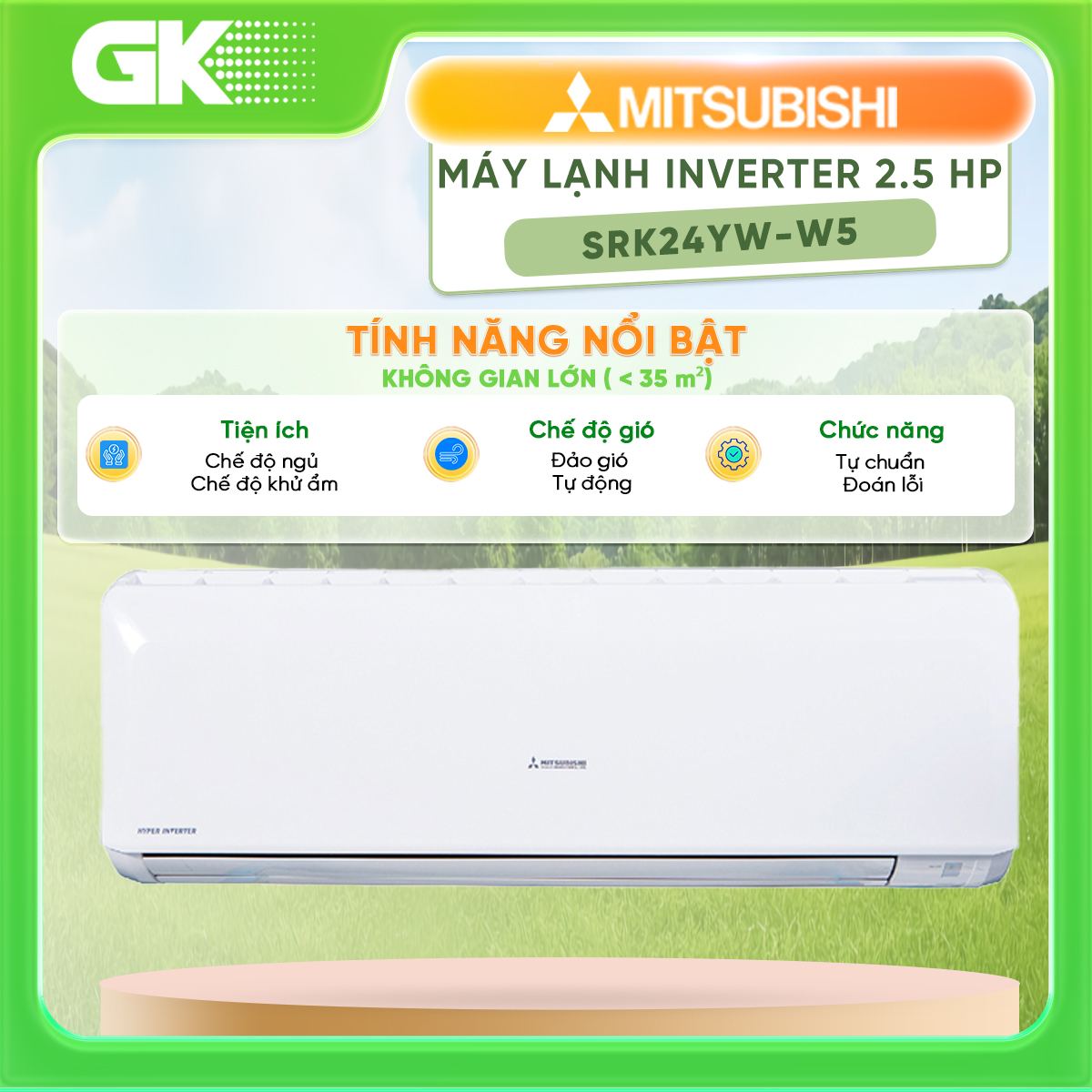 MÁY LẠNH MISHUBISHI HEVY SRK24YW-W5 - HÀNG CHÍNH HÃNG