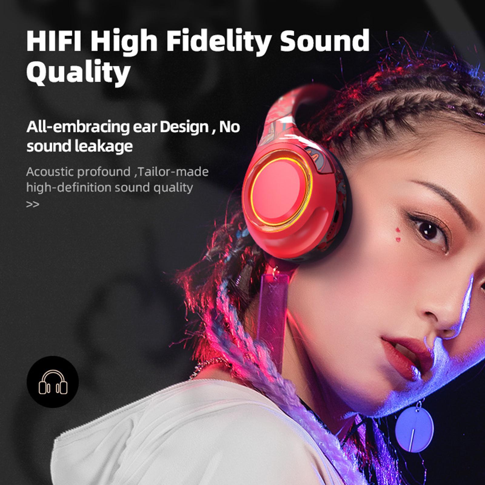 Wireless Bluetooth Headset HiFi Bass with Detachable Mic for Xbox PC