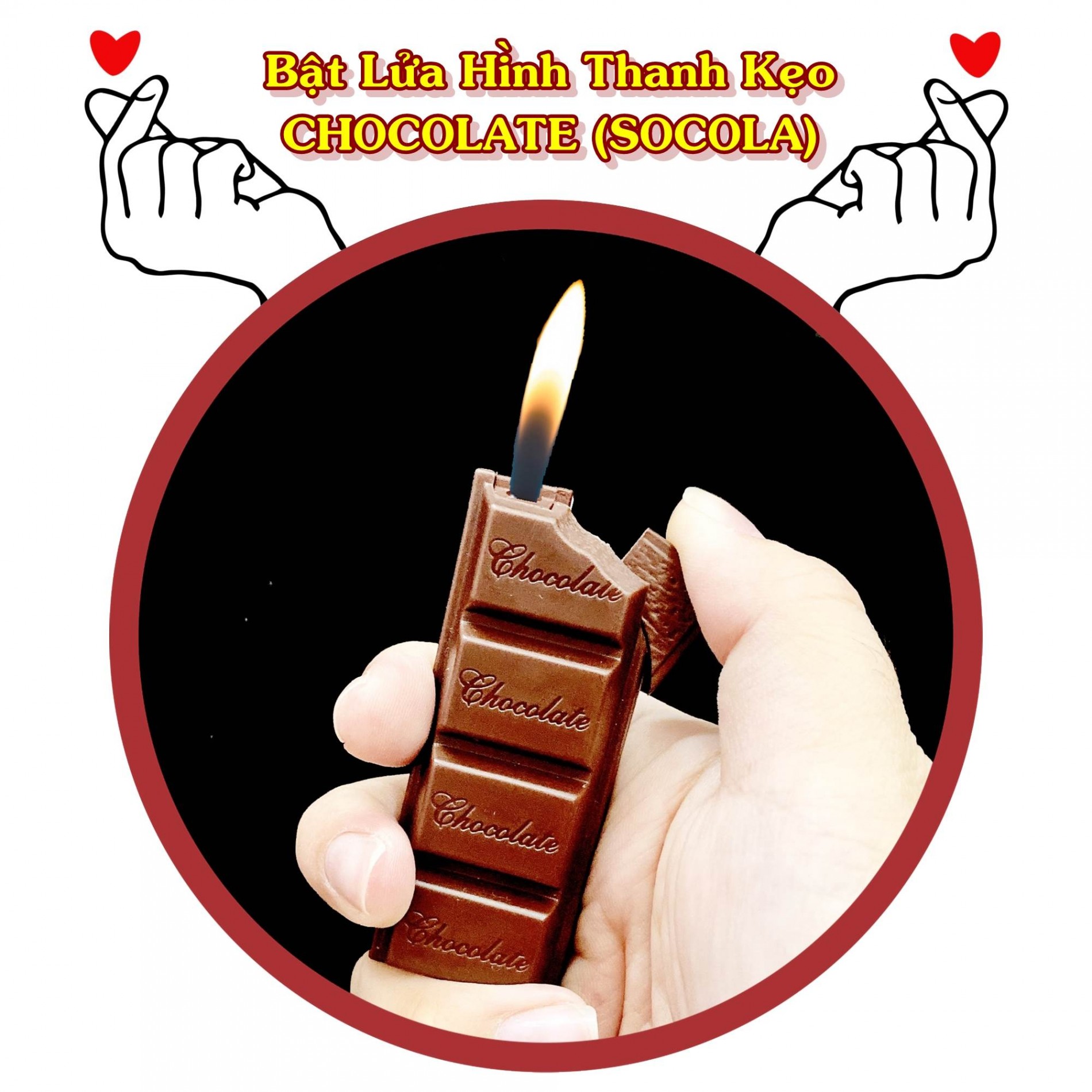 Hộp quẹt bật lửa hình thanh kẹo chocolate -