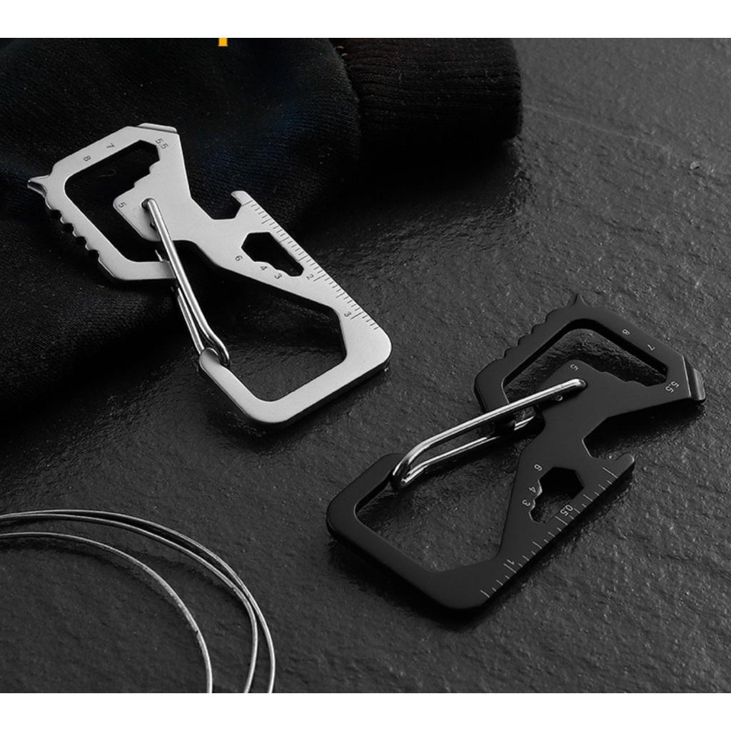 Móc khóa EDC carabiner đa năng 8 trong 1
