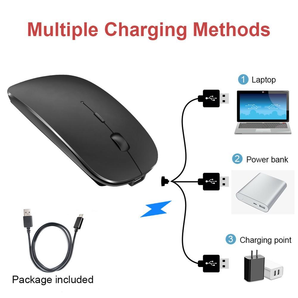 Chuột Không Dây 2.4g Siêu Mỏng Sạc Pin Tiện Dụng Dành Cho Máy Tính / Laptop