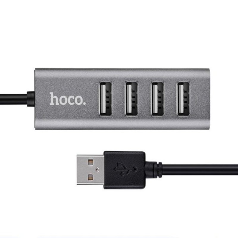 Hub USB 4 cổng Hoco HB1 (Xám đen) - Hàng Chính Hãng1111