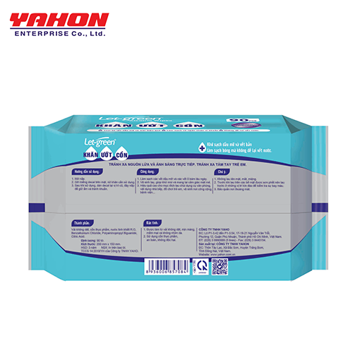 Thùng Khăn Ướt Cồn LET-GREEN 90 Miếng/Bao, 24 Bao/Thùng