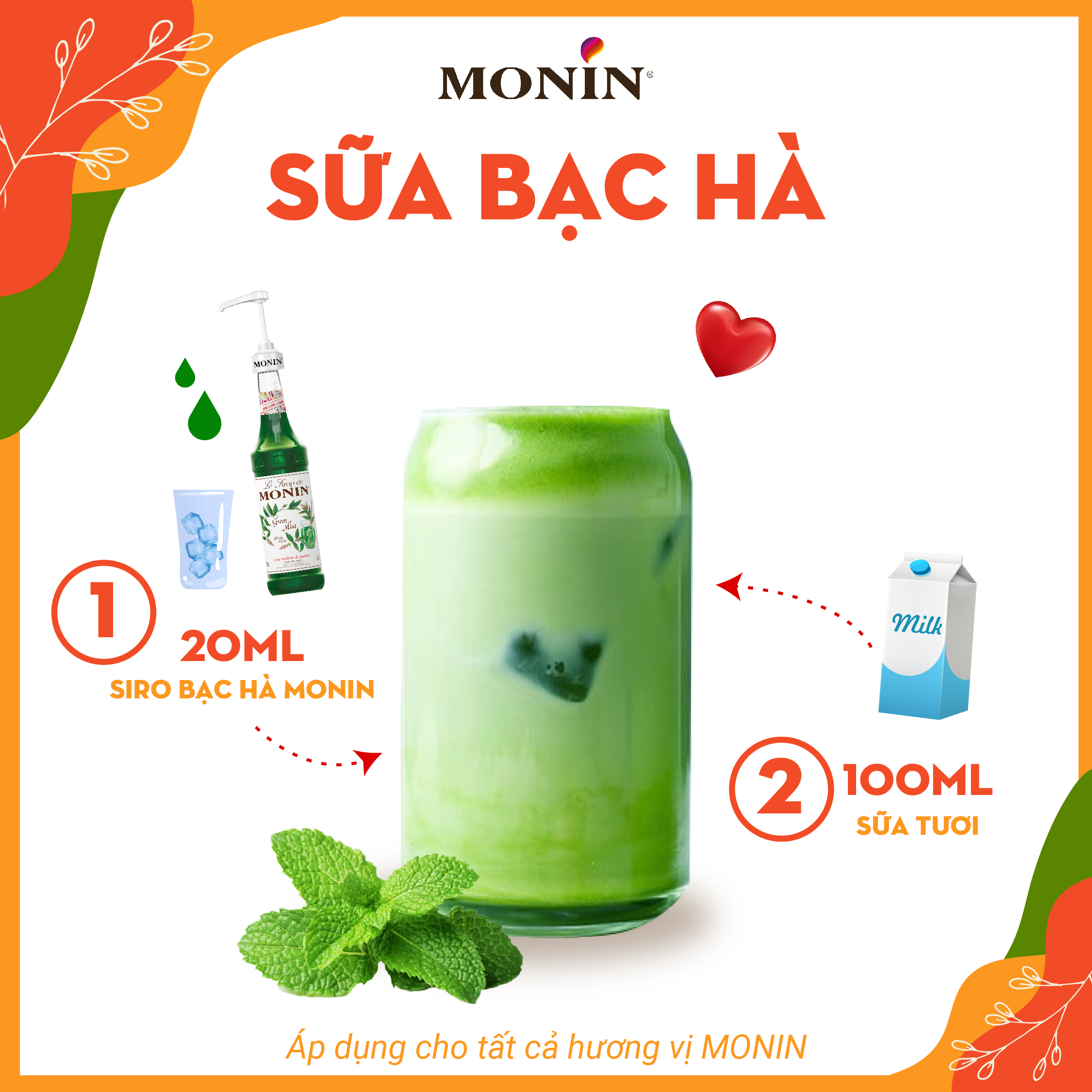 Siro Bạc Hà Xanh MONIN - 700ML