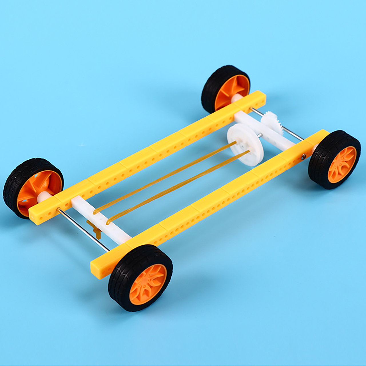 Đồ chơi trẻ em S09 thông minh sáng tạo STEM (STEAM) mô hình lắp ráp Xe Đua Chạy Bằng dây chun