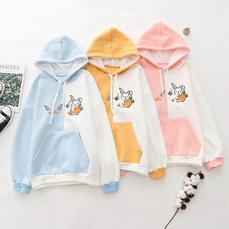 Áo khoác hoodie nữ chất liệu nỉ mềm mịn thoáng mát chống nắng và bụi tốt.NỈ thỏ