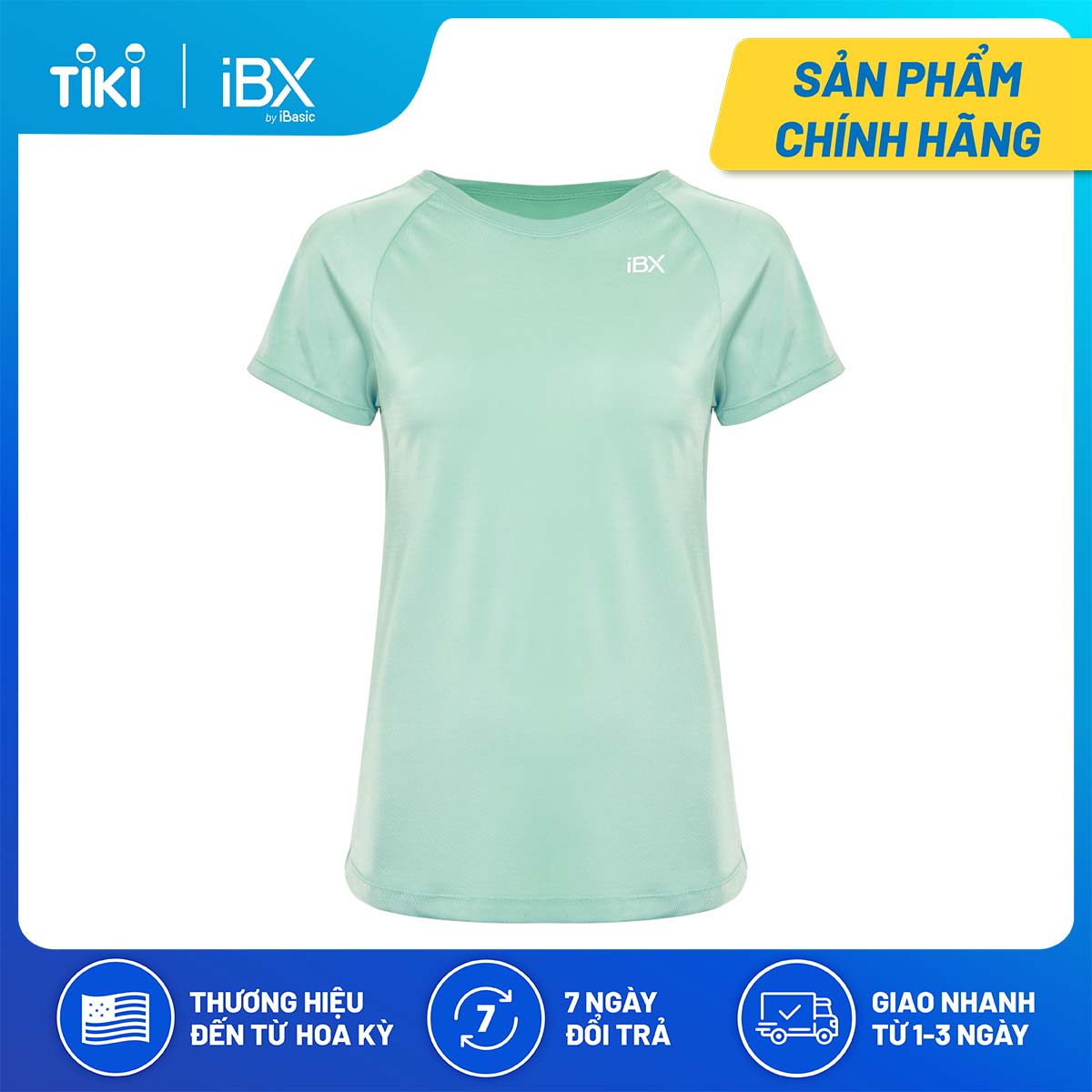 Áo Thun Nữ Thể Thao Tay Ngắn Phối Lưới Lưng Mở Pickleball Ibasic Ibx133 - Xanh Ngọc Đậm - M