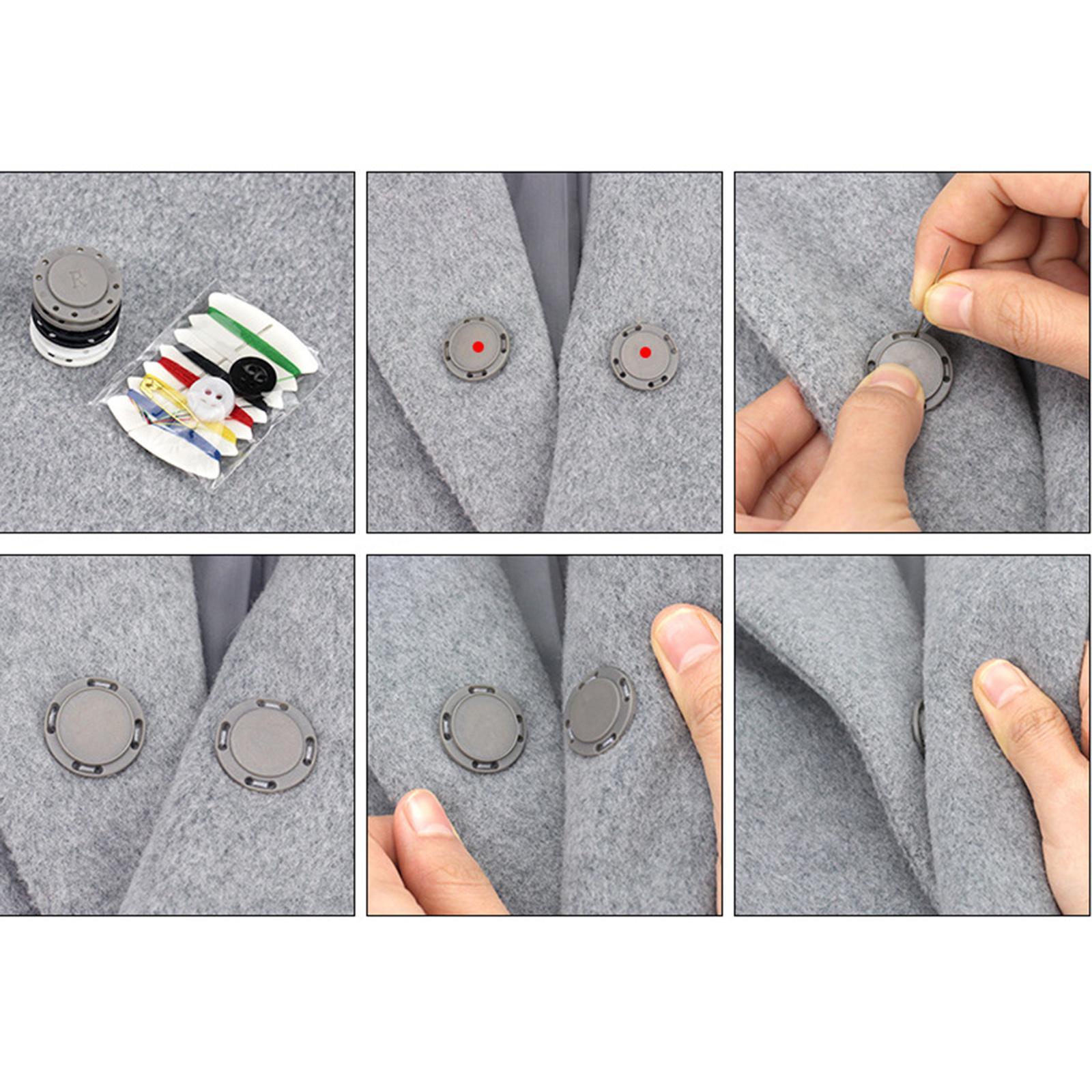 10Pairs Button Clasps Snaps Sewing Coats Closure DIY Craft Gold