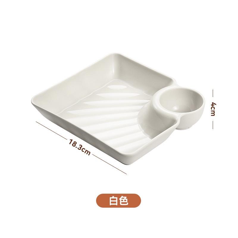 Đĩa Sứ và Nhựa Thiết Kế Họa Tiết Kèm Khay Chấm