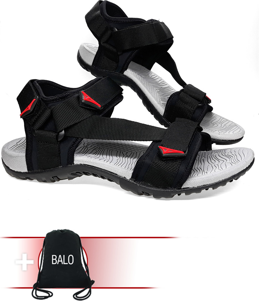 Giày Sandal Việt Thủy Quai Chéo VT2 - Đen - Tặng Kèm Balo Túi Rút Đặc Biệt