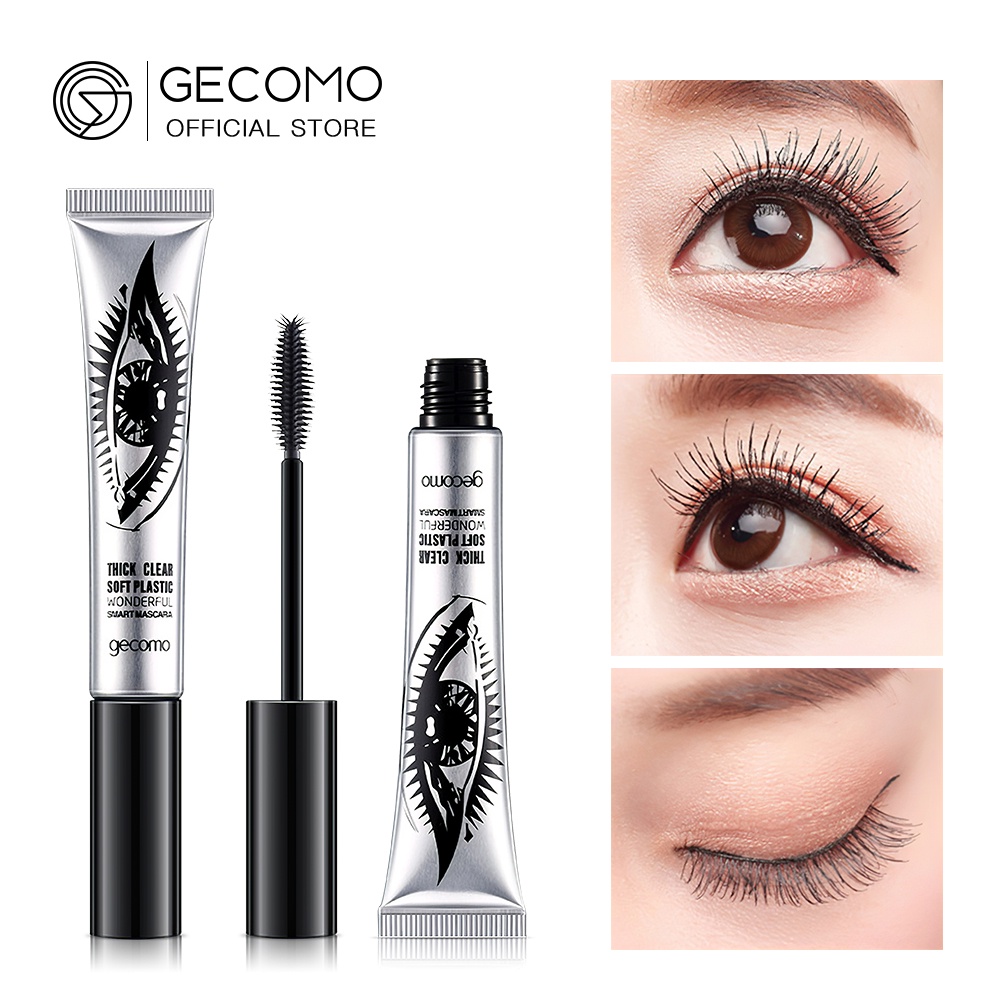 Mascara chống nước mảnh mai không lem đầu cọ Gecomo Thick Clear