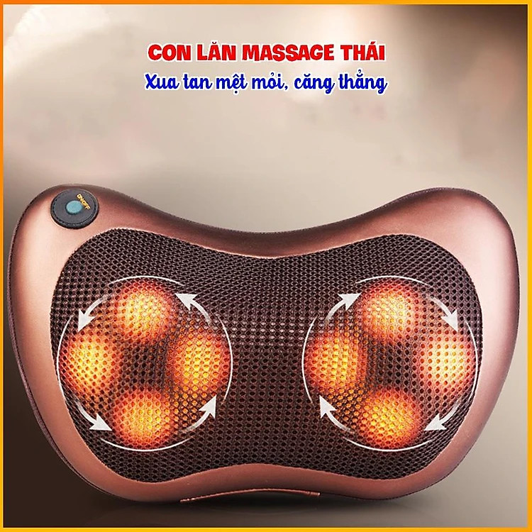 Gối massage hồng ngoại 8 bi 2 chiều cao cấp, gối mát xa cổ vai gáy chính hãng công nghệ Nhật Bản - Hàng Chính hãng dododios