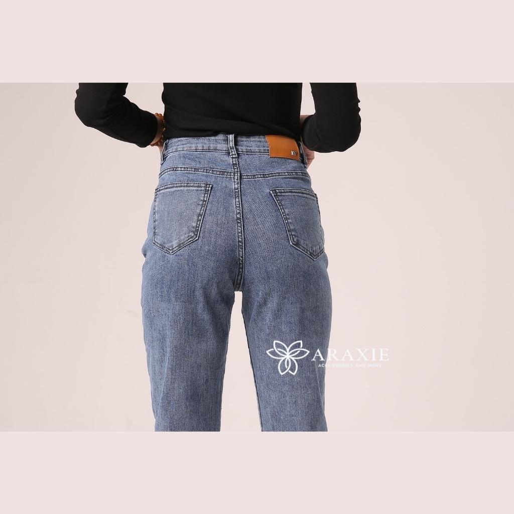 Quần jeans baggy nữ màu xanh nhạt co giãn 4 chiều JABG02