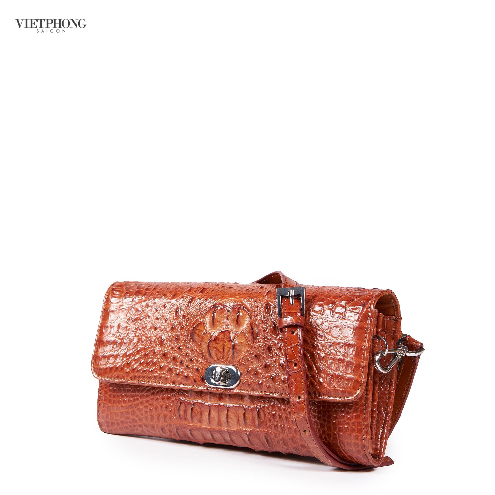 Túi clutch da cá sấu nữ VIETPHONG Laura T121