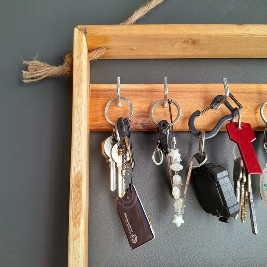 Bảng treo chìa khóa gỗ, trang trí, Top Choice, 35*35*5cm, 1 cái.