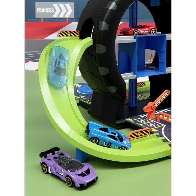 Đồ chơi bộ Lốp biến dạng bãi đậu xe thang nâng tự điều khiển xe trượt nhanh, xe đồ chơi trẻ em