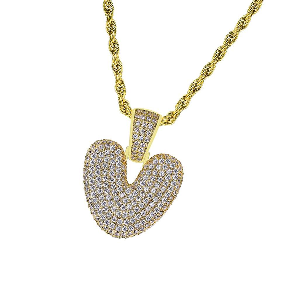 18K 26-letter "V" Pendant With Mini Zircon Stone Necklace