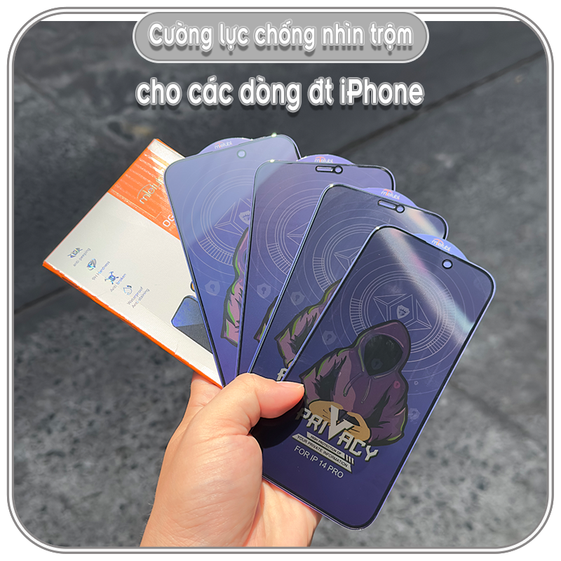 Kính cường lực Chống Nhìn Trộm cho điện thoại iPhone 14 Pro Max - 14 Pro - 14 - 13 - 13 Pro - 12 Pro Max - 12 - 12 Pro - Hàng Nhập Khẩu