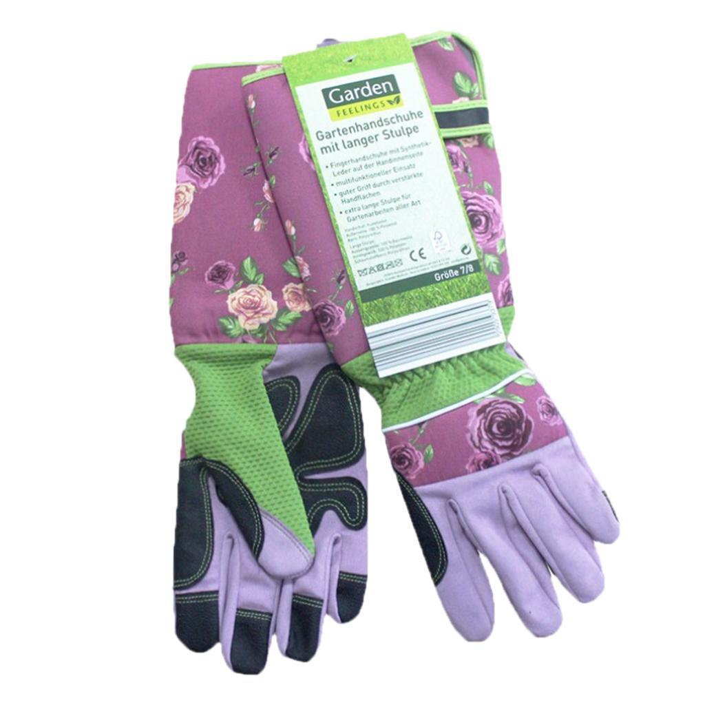 2 Pairs Long Gardening Gloves Oxford Clot/ Resistant Gloves Pink