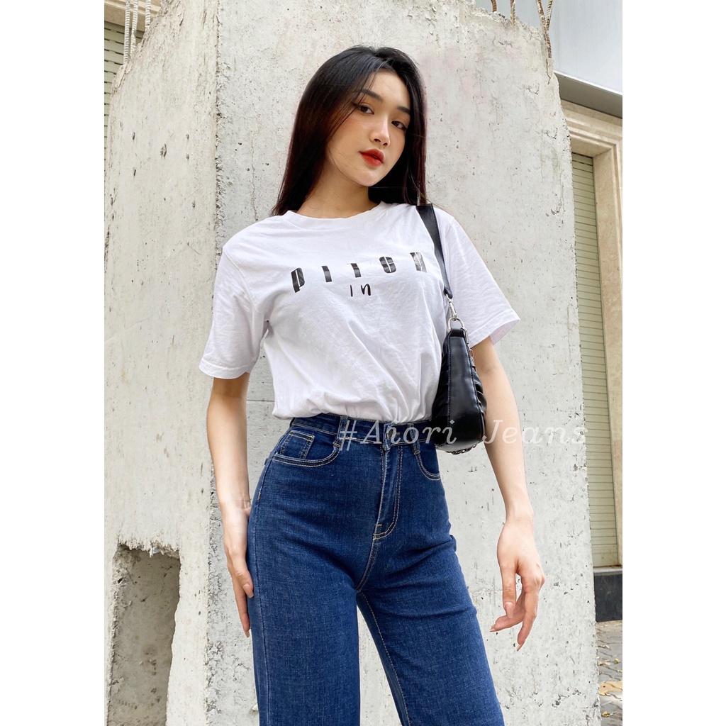 Quần Jeans Nữ AIORI Ống Suông Đứng Dáng dài chất bò jean cao cấp co giãn mềm mịn thời trang 4 mùa_Mã E001