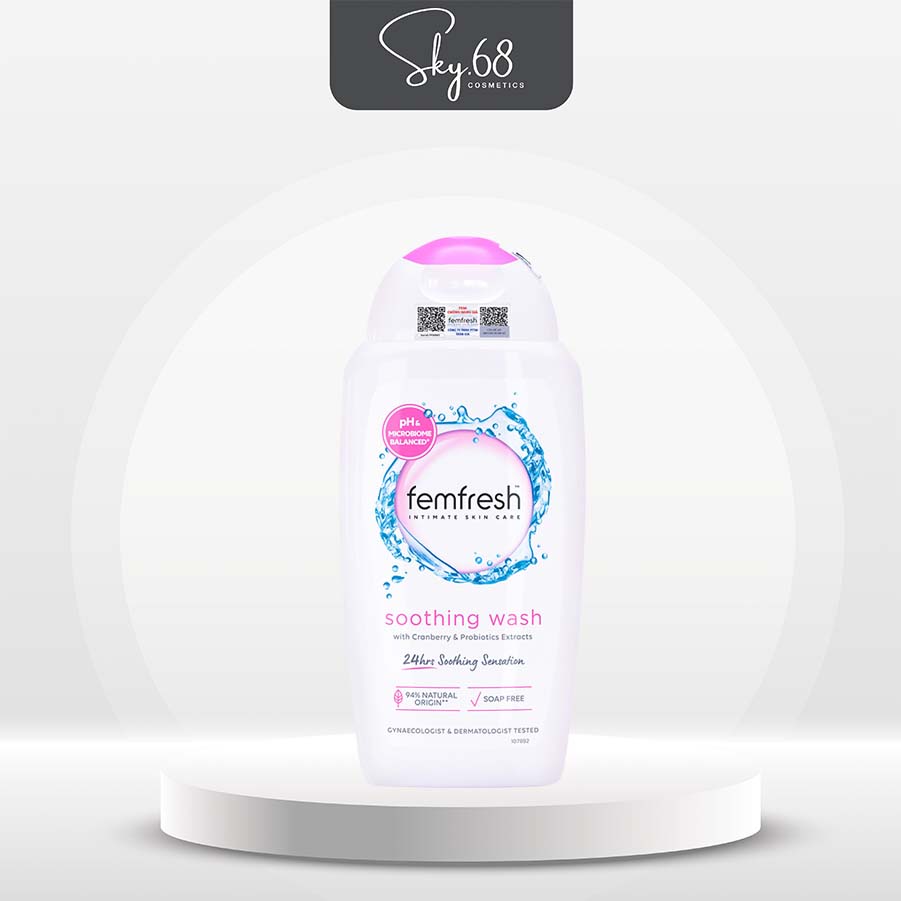 Dung dịch vệ sinh phụ nữ cao cấp Femfresh Soothing Wash 250ml - Hồng