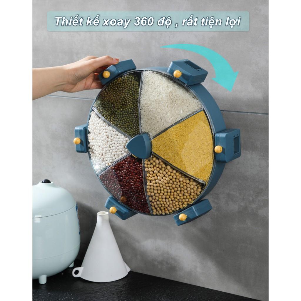 Hộp đựng Ngũ Cốc Xoay Tròn treo tường Coarse Cerealstiện