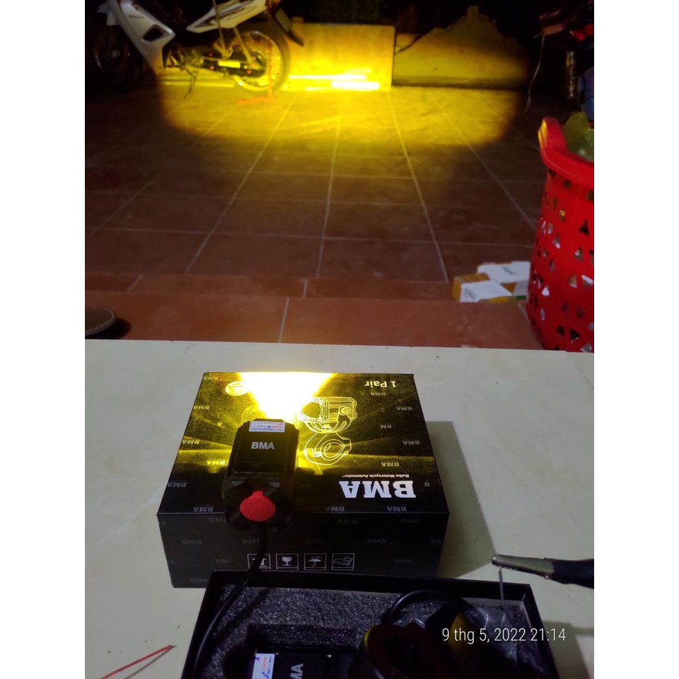 Đèn led trợ sáng xe máy 2 màu cốt pha B.M.A bi cầu bản đặc biệt 4 chế độ mẫu mới hàng víp siêu gom , phụ kiện xe máy