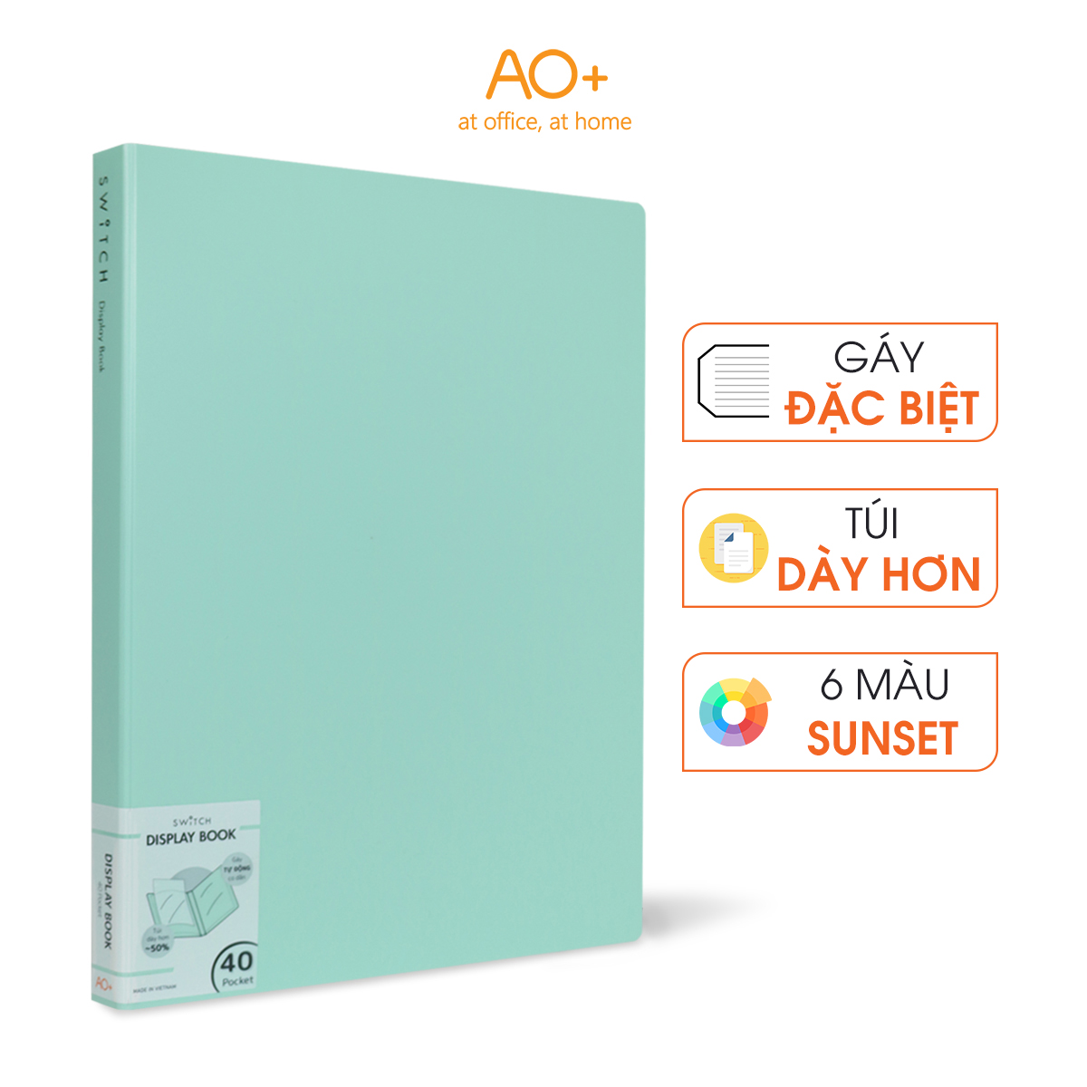 Bìa Lá A4 Switch ON AO+, Túi Dày 0.06 mm