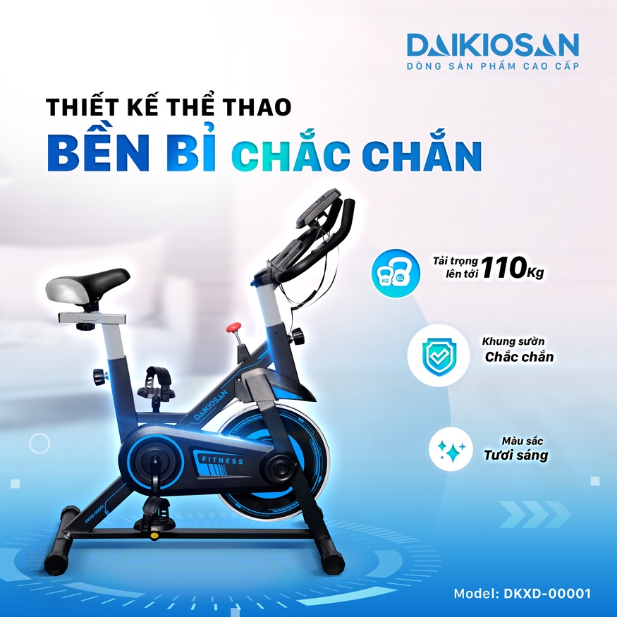 Xe Đạp Thể Dục Daikiosan DKXD-00001 Thiết Kế Nhỏ Gọn, Thẩm Mỹ Cao Tiện Dụng