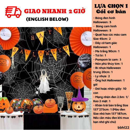 Bộ phụ kiện trang trí bàn tiệc Halloween bbhl22