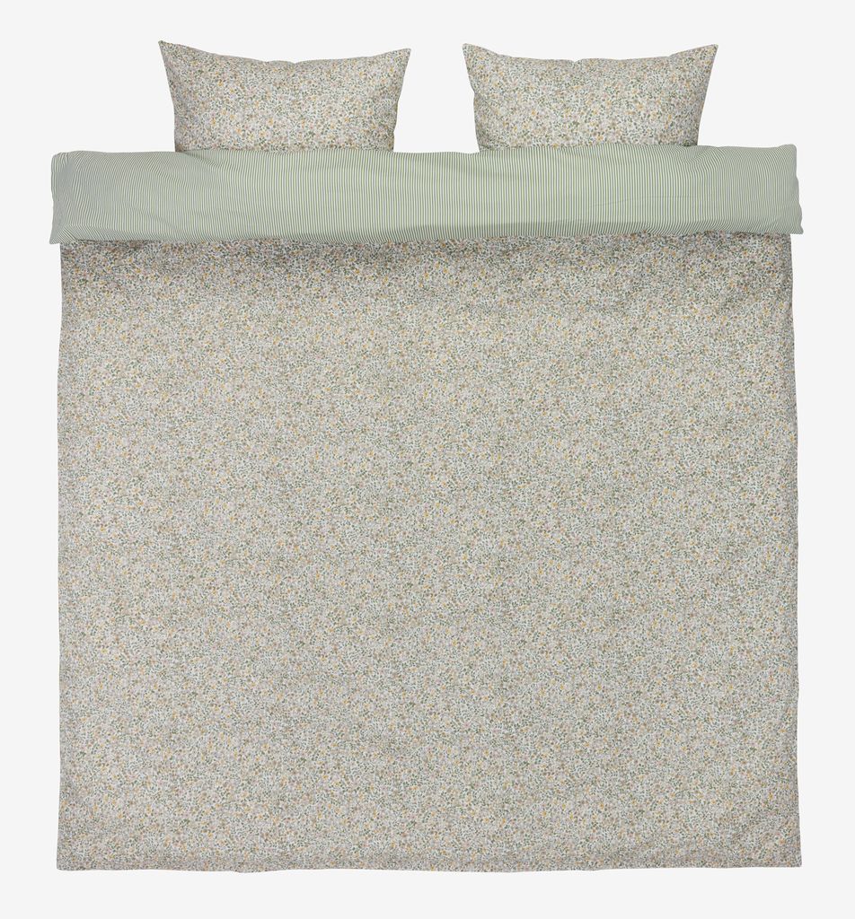 Bộ vỏ chăn gối đôi cotton | JYSK Josefine | xanh lá | R200xD220cm/R50xD70cm