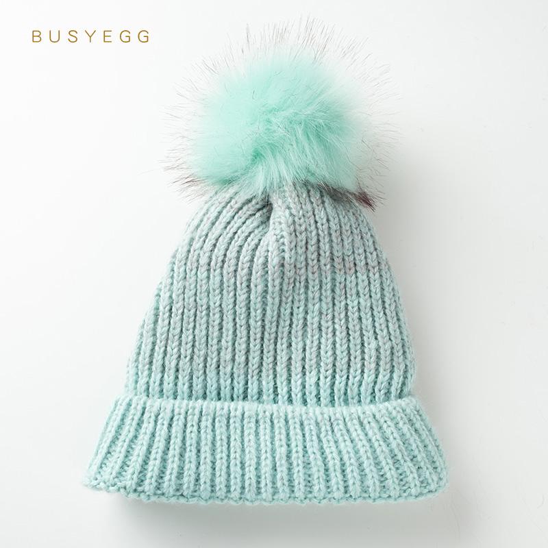 Xanh Dễ Thương Trẻ Em Nón Với Bóng Dày Mùa Đông Bộ Đội Trẻ Em Có Lót Ấm Knits Nón Xám Dành Cho Trẻ Em Và Thanh Thiếu Niên bé Trai Bé Gái