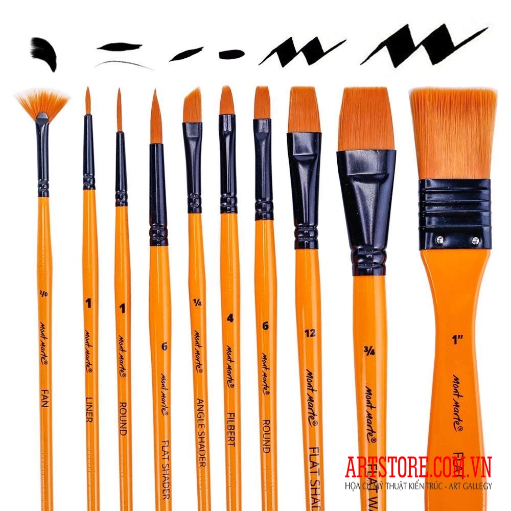 Bộ cọ vẽ Acrylic Mont Marte 11pc