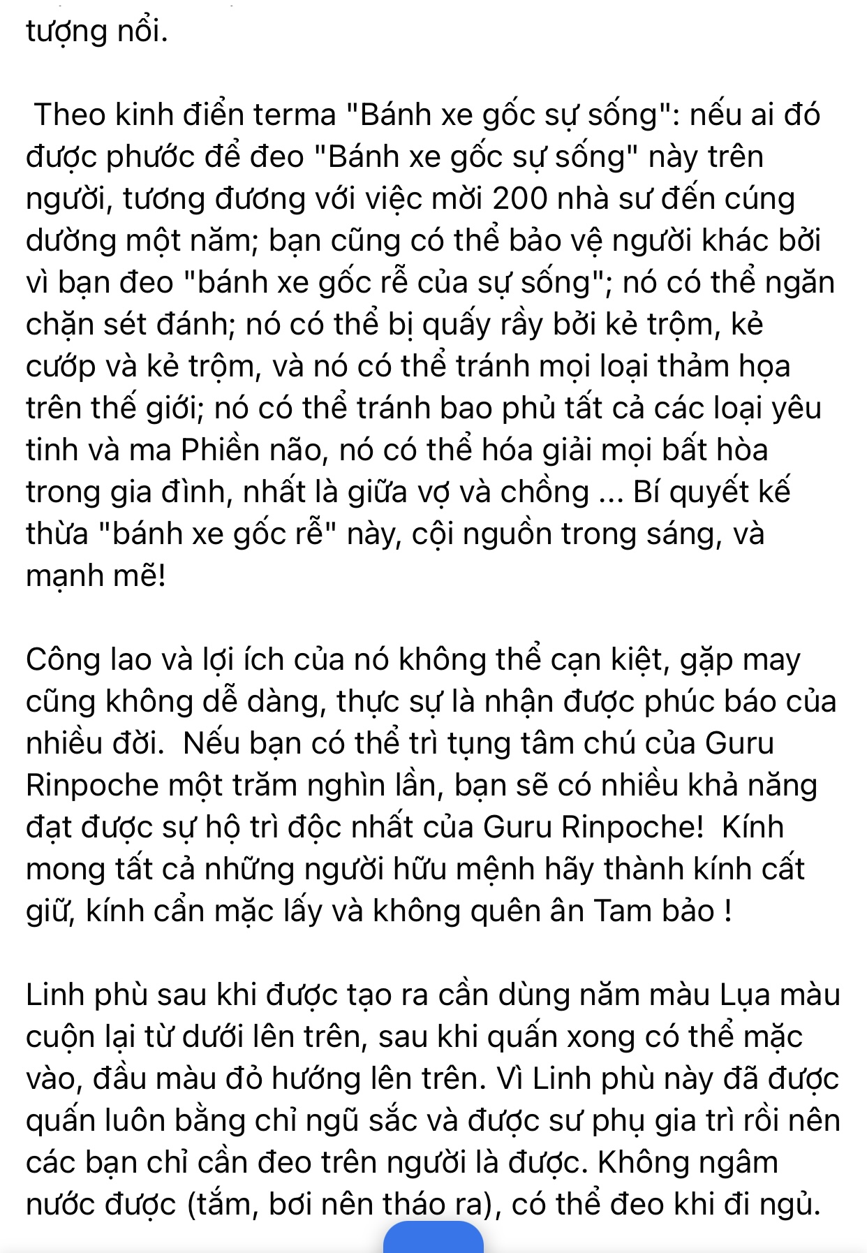 Luân Xa Sinh Mệnh Hộ Phù