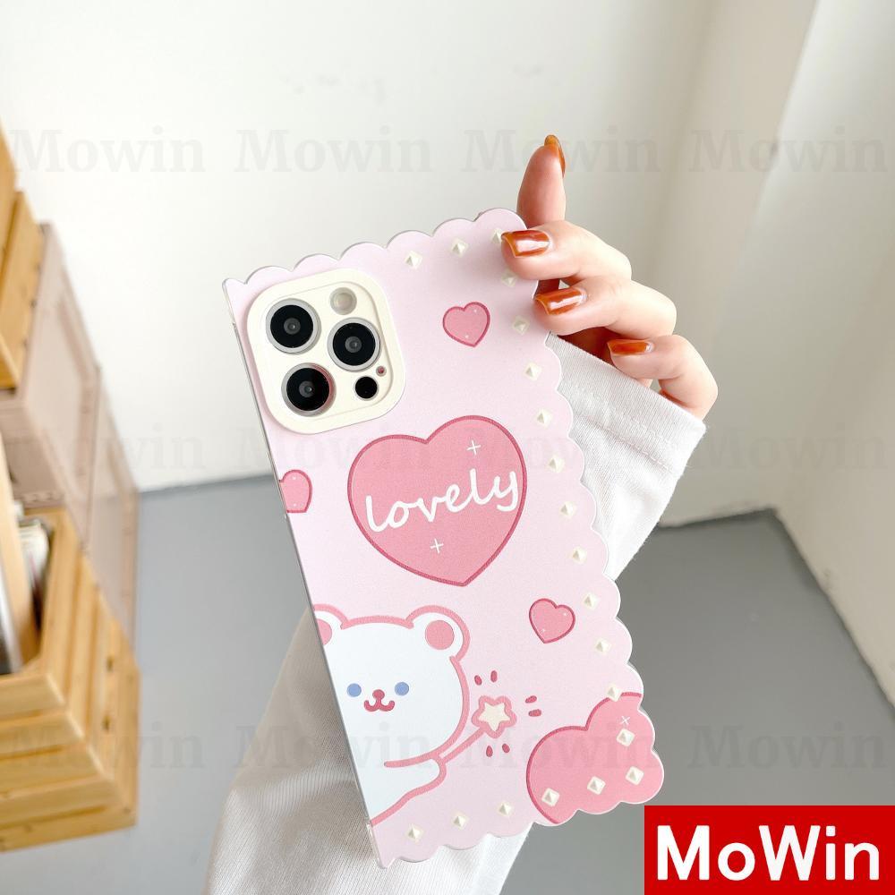 Mowin - iPhone Case Silicone Soft Case Clear Case Square Edge Cake Wave Pattern Bear Cute Style For iPhone 11 iphone 12 pro max iphone 7 plus iphone 8 plus iphone xr xs max Max 11 XS 7 Xr iphone 8 Pro SE SE2020 12 MAX 7plus 8plus mini