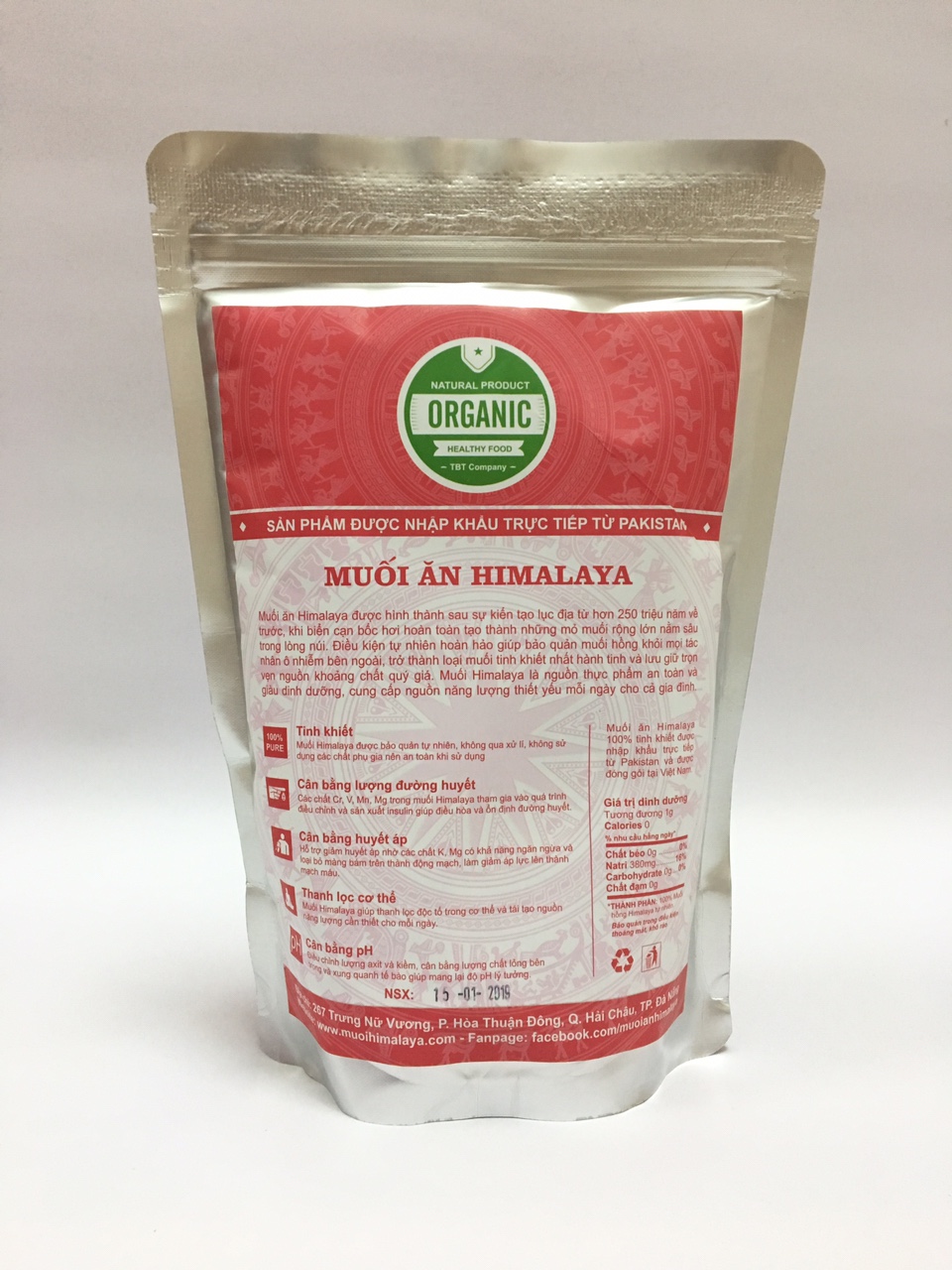 Muối Hồng Himalaya Nhập Khẩu Pakistan Loại Mịn (Túi 1kg)