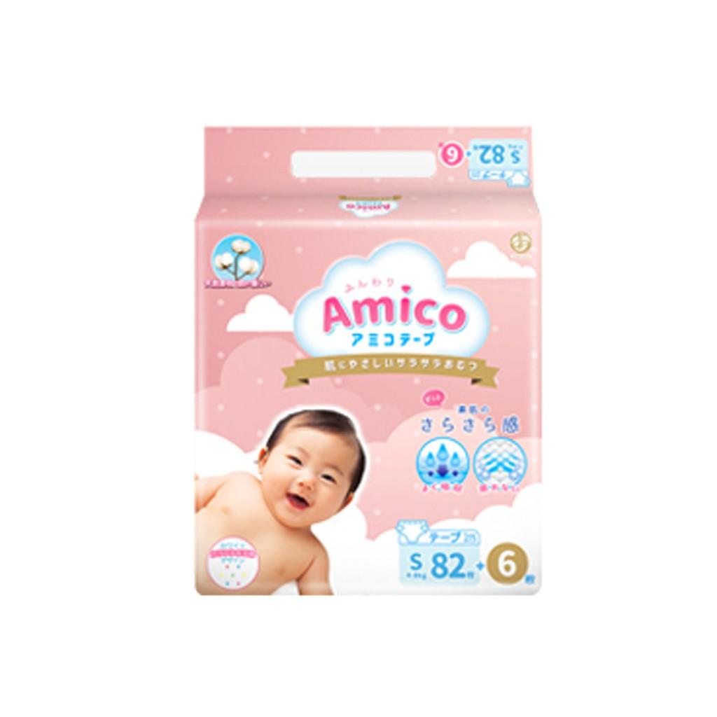 Bỉm - Tã dán Amico size S 82+ 6 miếng (Cho bé 4 - 8 kg)