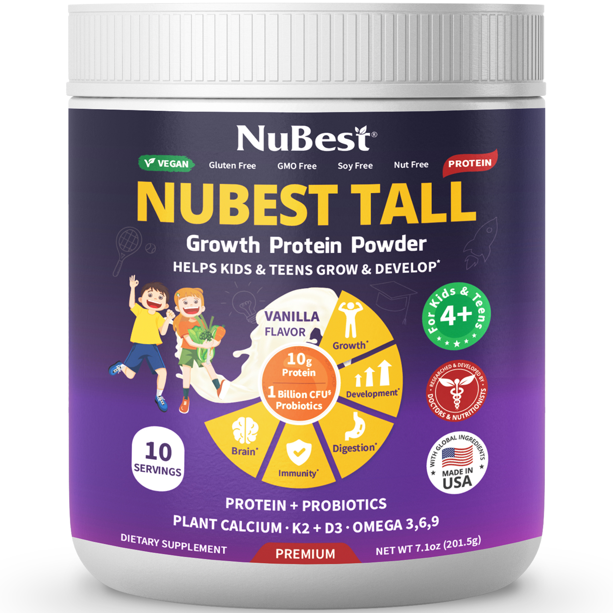 Sữa Bột NuBest Tall (Hương Vanilla) - Thực Phẩm Bổ Sung Hỗ Trợ Tăng Chiều Cao và Chăm Sóc Sức Khỏe Toàn Diện Cho Độ Tuổi từ 4 Trở Lên