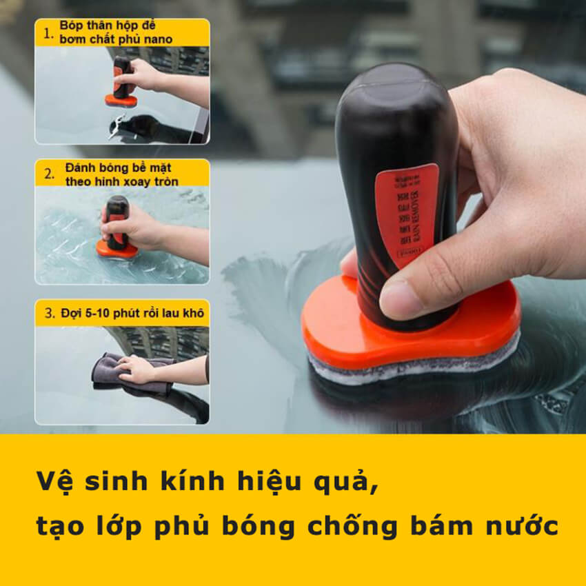 Chai xịt phủ nano chống nước kính ô tô, phủ bóng sơn xe hơi - Chống nước bề mặt kính cận, mũ bảo hiểm 100ML