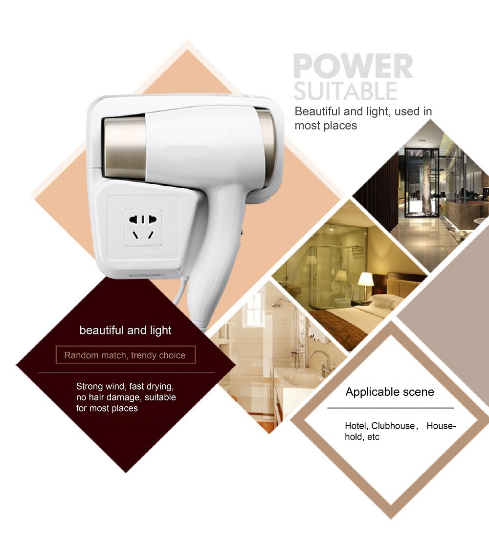 Máy Sấy Tóc Treo Tường Electric Wall Mount Hairdryers 1300W