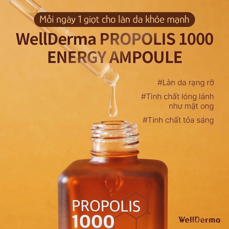 Serum Cải Thiện Nếp Nhăn Làm Trắng Da WellDerma Propolis 1000 Energy Ampoule 50ml