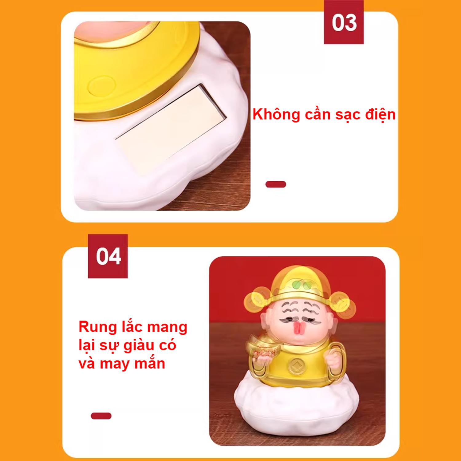 Mô Hình Thần Tài Lắc Đầu - Trang Trí Tết - E1002 - Màu Vàng