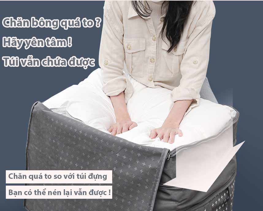 TÚI ĐỰNG CHĂN MÀN 3 TẦNG- SIZE KHỔNG LỒ