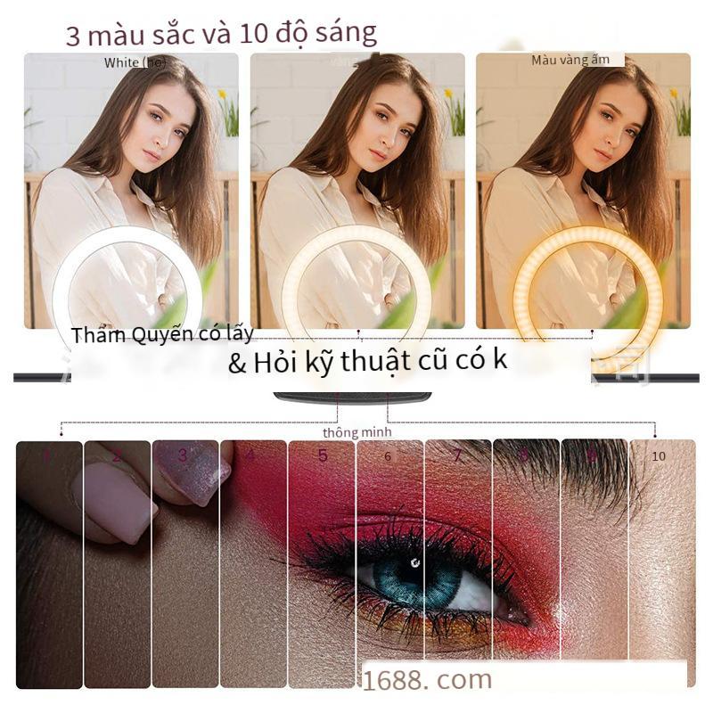 Giao hàng nhanh Vòng công cụ phát sóng trực tiếp 10 inch lấp đầy ánh sáng kính thiên văn giá đỡ gậy chụp ảnh tự sướng cho điện thoại di động Đèn LED làm đẹp đèn vòng ánh sáng